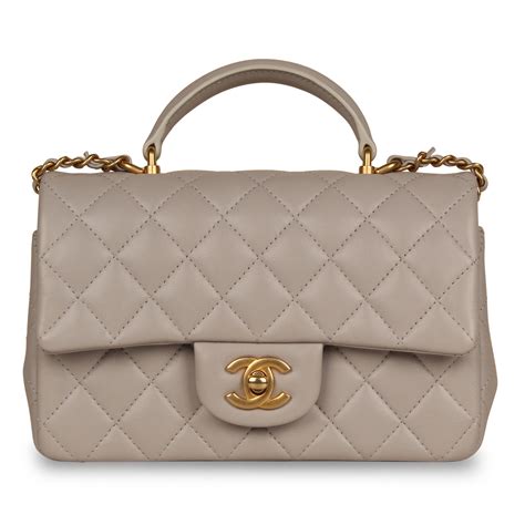 chanel classic flap mini handle|Chanel mini flap bag with top handle.